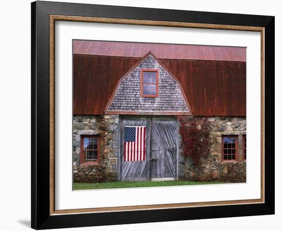 Flag Hanging on Barn Door-Owaki - Kulla-Framed Photographic Print