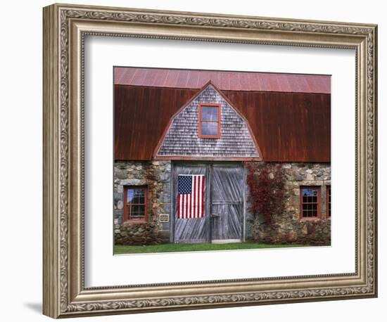 Flag Hanging on Barn Door-Owaki - Kulla-Framed Photographic Print