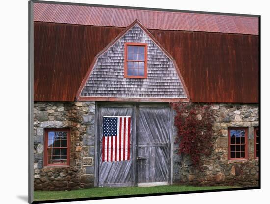 Flag Hanging on Barn Door-Owaki - Kulla-Mounted Photographic Print