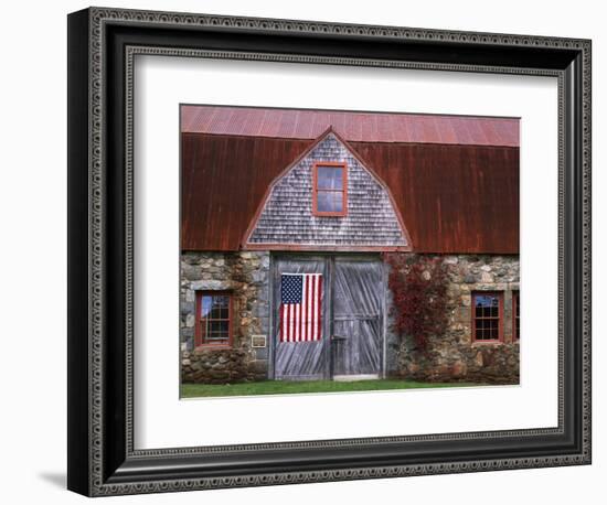 Flag Hanging on Barn Door-Owaki - Kulla-Framed Photographic Print