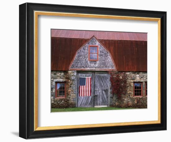 Flag Hanging on Barn Door-Owaki - Kulla-Framed Photographic Print