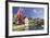 Flag in the Centre of Vallorbe, Orbe River, Vaud, Switzerland-Rainer Mirau-Framed Photographic Print