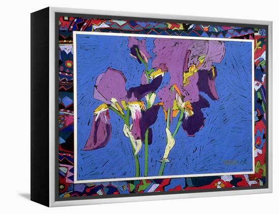 Flag Irises-Frances Treanor-Framed Premier Image Canvas