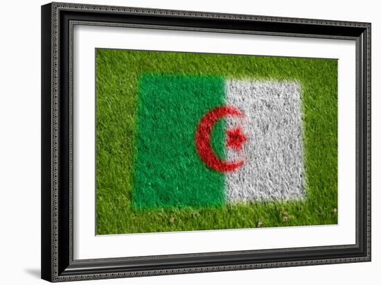 Flag of Algeria on Grass-raphtong-Framed Art Print