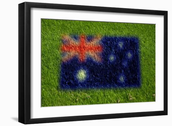 Flag of Australia on Grass-raphtong-Framed Premium Giclee Print