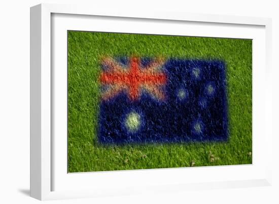 Flag of Australia on Grass-raphtong-Framed Premium Giclee Print