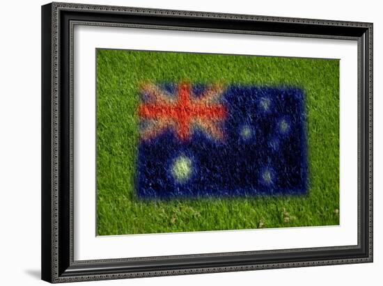 Flag of Australia on Grass-raphtong-Framed Premium Giclee Print