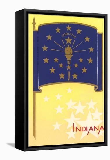 Flag of Indiana-null-Framed Stretched Canvas