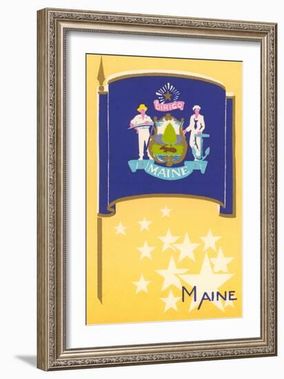 Flag of Maine-null-Framed Art Print