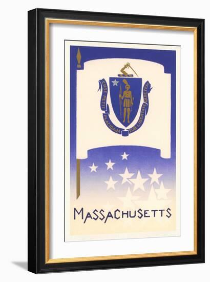 Flag of Massachusetts-null-Framed Art Print