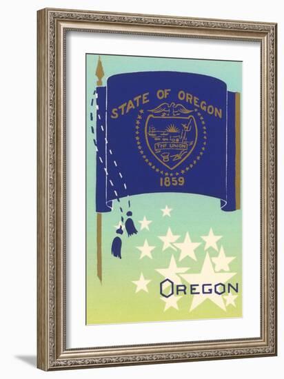 Flag of Oregon-null-Framed Art Print