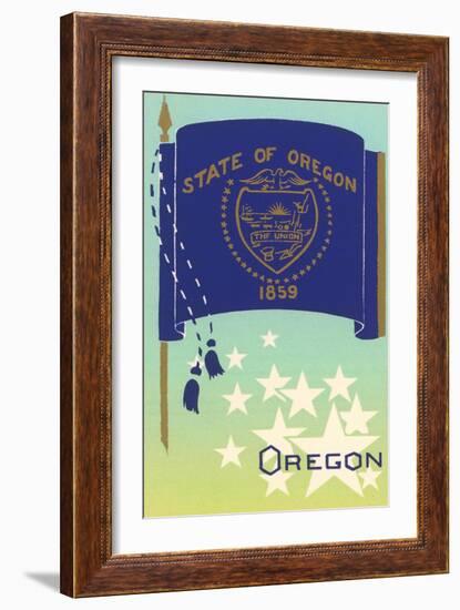 Flag of Oregon-null-Framed Art Print