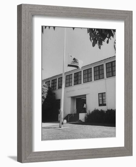 Flag of Republic of California Flying at Half Mast Following Plane Crash-Ralph Crane-Framed Photographic Print