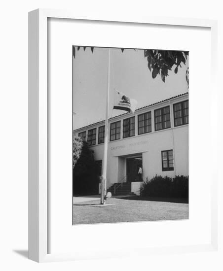 Flag of Republic of California Flying at Half Mast Following Plane Crash-Ralph Crane-Framed Photographic Print