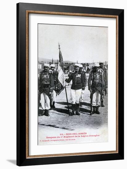 Flag of the 1st Regiment of the French Foreign Legion, Sidi Bel Abbes, Algeria, 1933-Boumendil-Framed Giclee Print