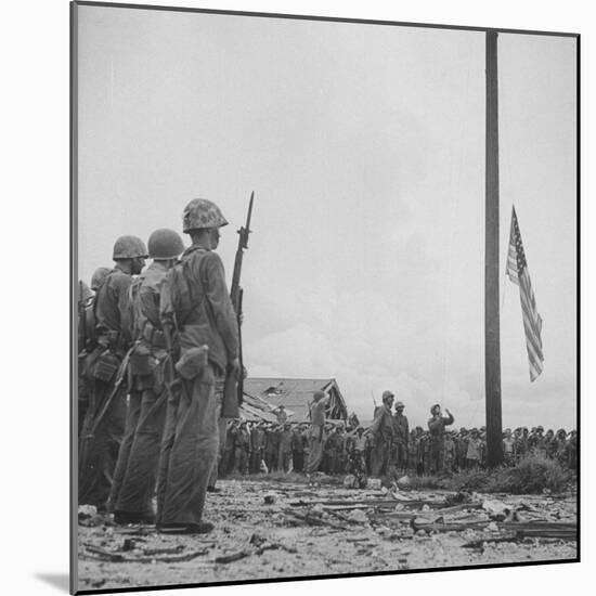 Flag Raising on Guam-null-Mounted Photographic Print