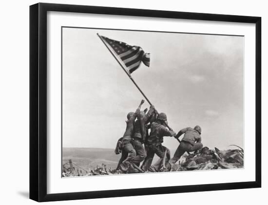 Flag Raising on Iwo Jima, c.1945-Joe Rosenthal-Framed Art Print