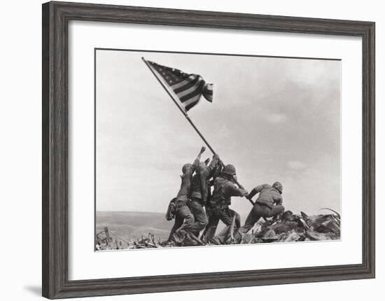 Flag Raising on Iwo Jima, c.1945-Joe Rosenthal-Framed Art Print