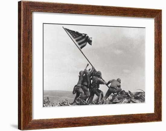 Flag Raising on Iwo Jima, c.1945-Joe Rosenthal-Framed Art Print