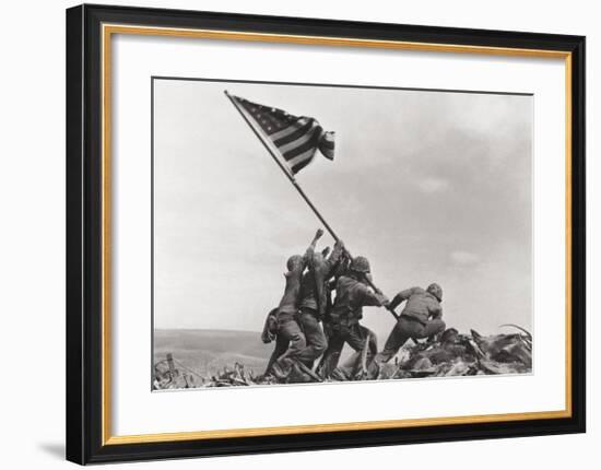 Flag Raising on Iwo Jima, c.1945-Joe Rosenthal-Framed Art Print