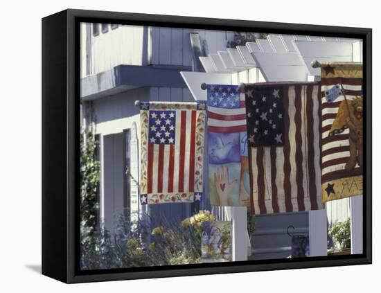 Flag Shop on Whidbey Island, Washington, USA-William Sutton-Framed Premier Image Canvas