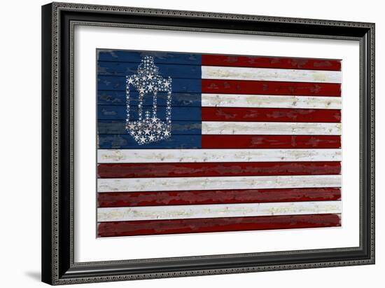 Flag with Paul Revere's Lantern-Lantern Press-Framed Art Print