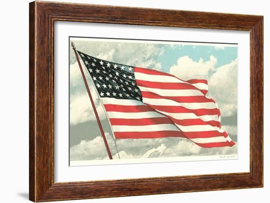 Flag with Sky Background-null-Framed Art Print