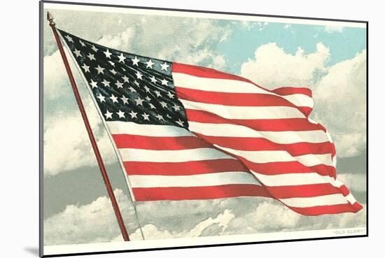 Flag with Sky Background-null-Mounted Art Print