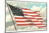 Flag with Sky Background-null-Mounted Art Print