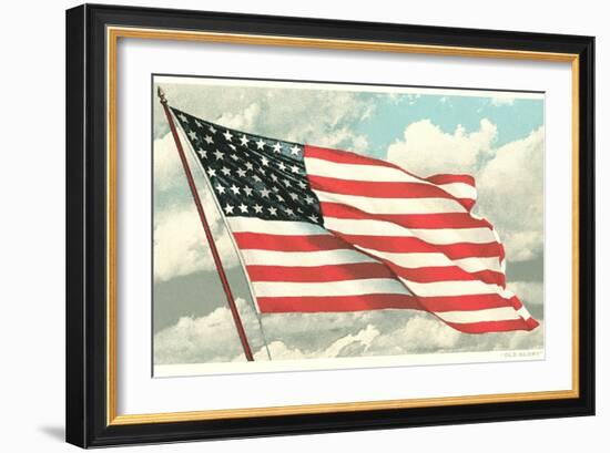 Flag with Sky Background-null-Framed Art Print