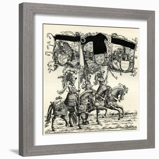 Flagbearers on horseback-Hans Burgkmair-Framed Giclee Print