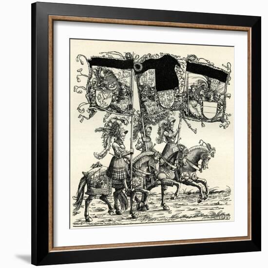 Flagbearers on horseback-Hans Burgkmair-Framed Giclee Print