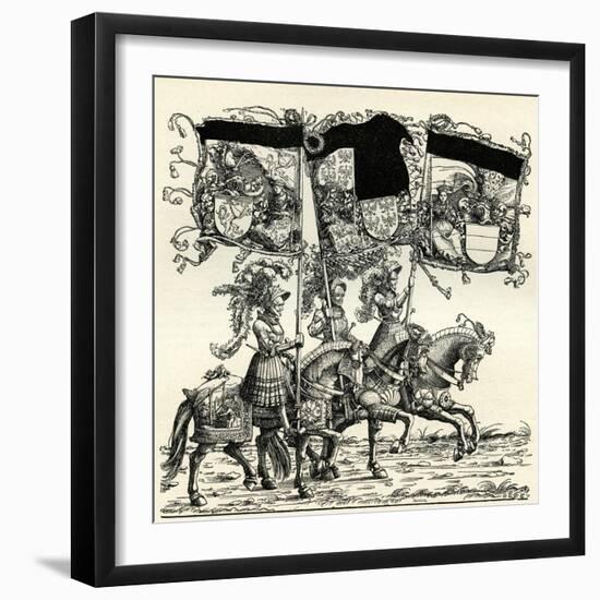 Flagbearers on horseback-Hans Burgkmair-Framed Giclee Print