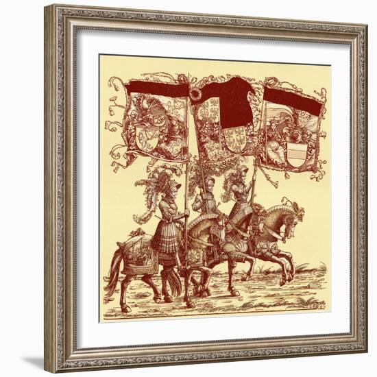 Flagbearers on horseback-Hans Burgkmair-Framed Giclee Print