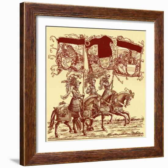 Flagbearers on horseback-Hans Burgkmair-Framed Giclee Print