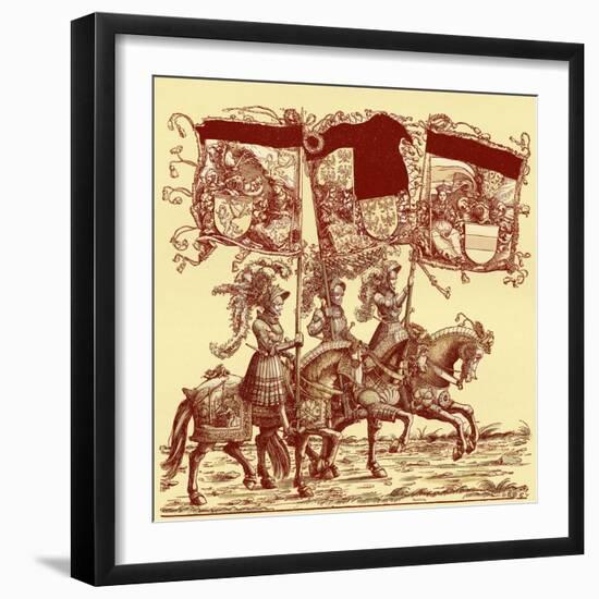 Flagbearers on horseback-Hans Burgkmair-Framed Giclee Print