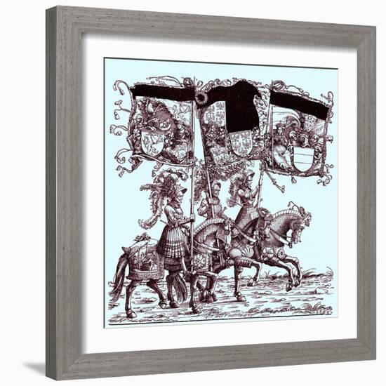 Flagbearers on horseback-Hans Burgkmair-Framed Giclee Print