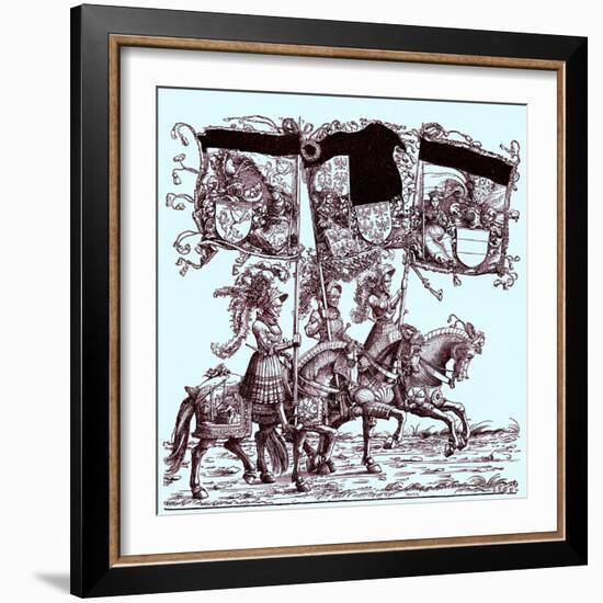 Flagbearers on horseback-Hans Burgkmair-Framed Giclee Print