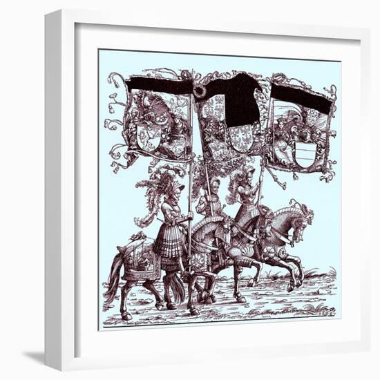 Flagbearers on horseback-Hans Burgkmair-Framed Giclee Print