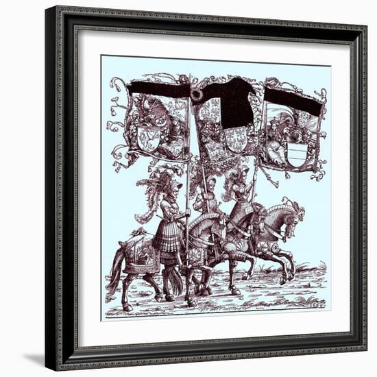 Flagbearers on horseback-Hans Burgkmair-Framed Giclee Print