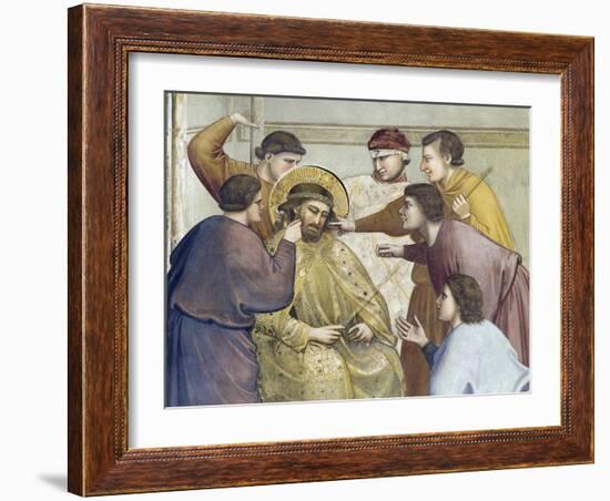 Flagellation of Christ, Detail from Life and Passion of Christ, 1303-1305-Giotto di Bondone-Framed Giclee Print