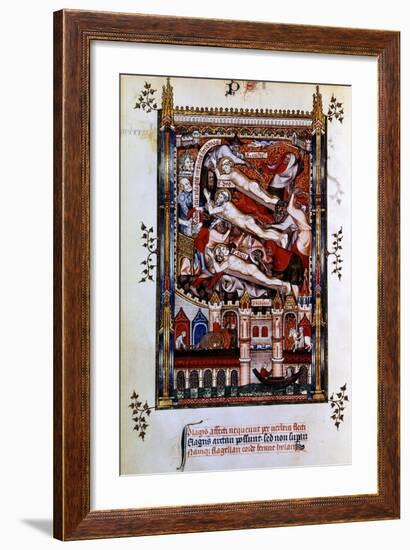 Flagellation of St Denis, St Rustic and St Eleutherius, 1317-null-Framed Giclee Print