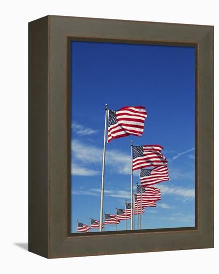 Flags at Washington Monument-David Papazian-Framed Premier Image Canvas