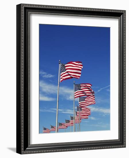 Flags at Washington Monument-David Papazian-Framed Photographic Print