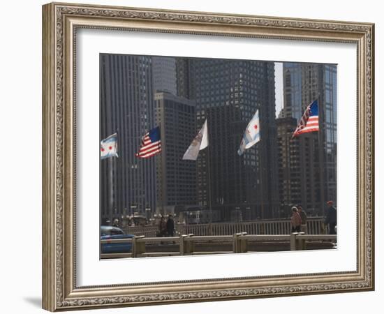 Flags, Chicago, Illinois, United States of America, North America-Robert Harding-Framed Photographic Print