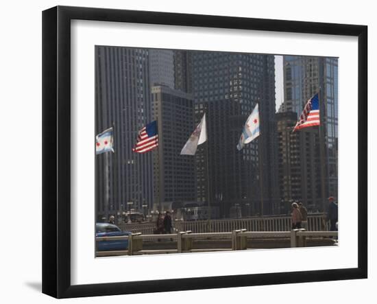 Flags, Chicago, Illinois, United States of America, North America-Robert Harding-Framed Photographic Print