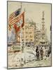 Flags, Columbus Circle, 1918-Childe Hassam-Mounted Giclee Print