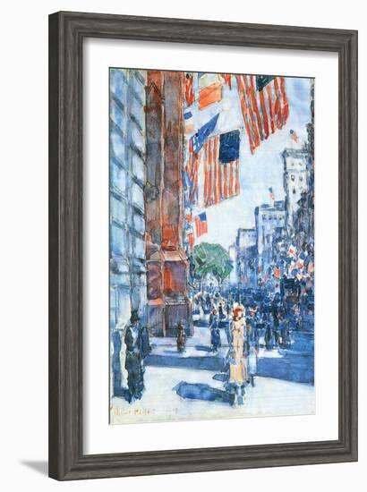 Flags, Fifth Avenue-Childe Hassam-Framed Art Print