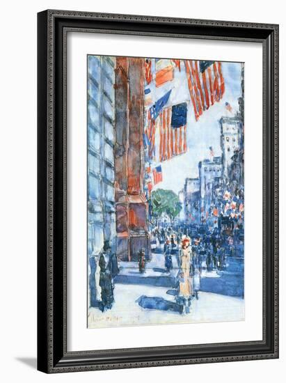 Flags, Fifth Avenue-Childe Hassam-Framed Art Print