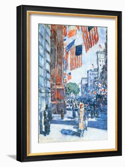 Flags, Fifth Avenue-Childe Hassam-Framed Art Print